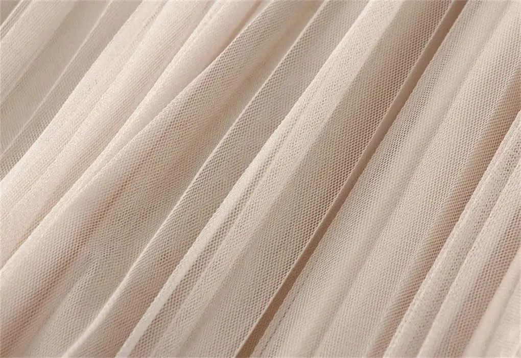 Women's High Waist Slim Fit A-Line Skirt Solid Color Pleated Casual Midi Skirt