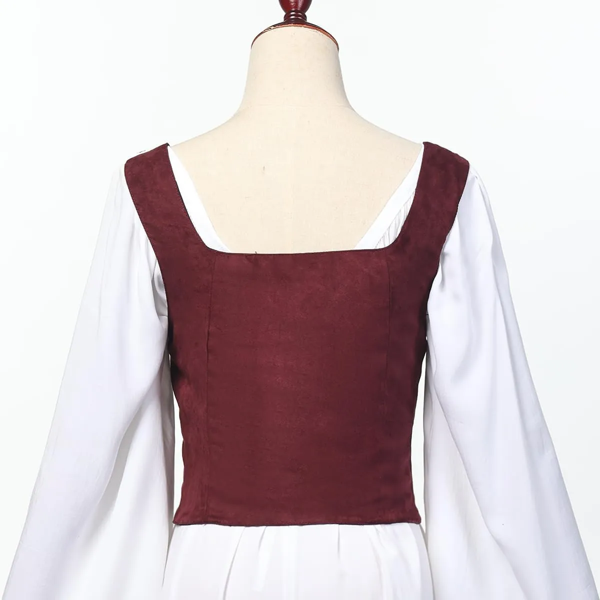 Women's Reversible Suede Vest Renaissance Pirates Vest Steampunk Gothic Medieval Corset Top