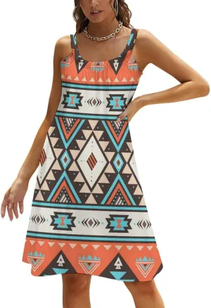 Women's Summer Casual Swing Beach Dresses Sleeveless Beach Cover Ups Swimwear