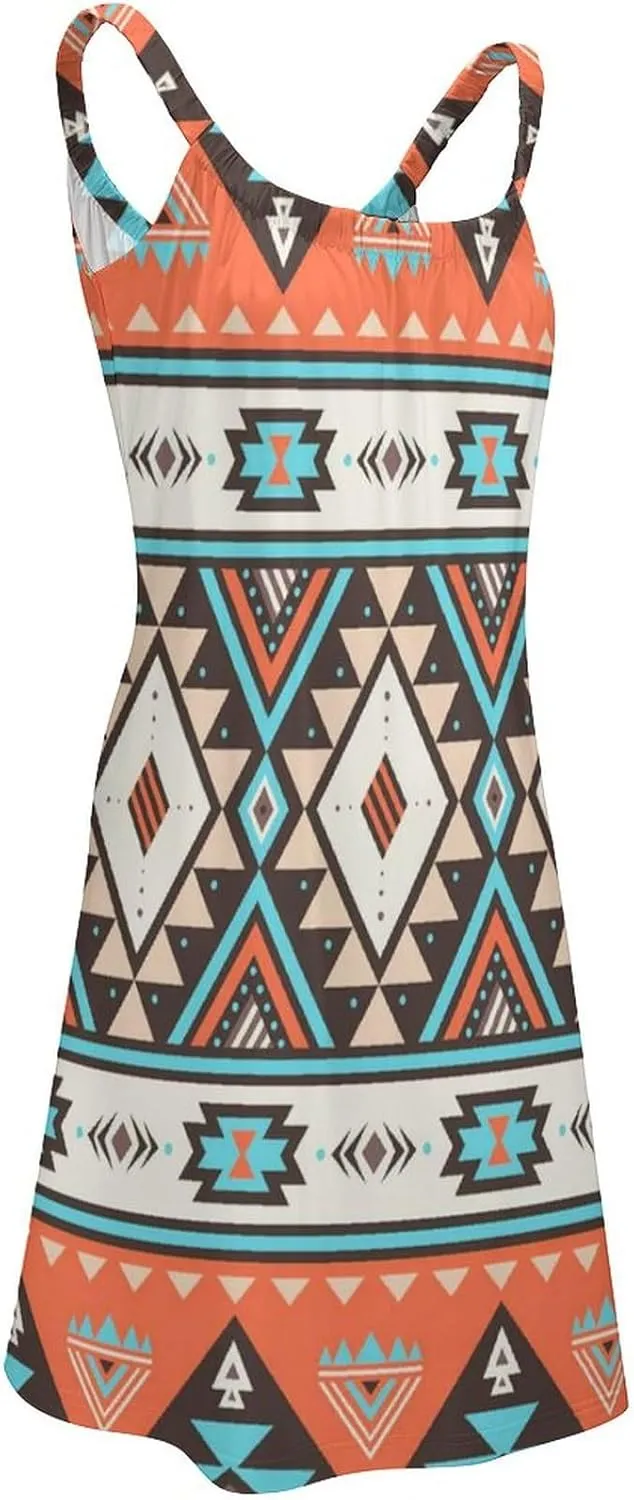 Women's Summer Casual Swing Beach Dresses Sleeveless Beach Cover Ups Swimwear