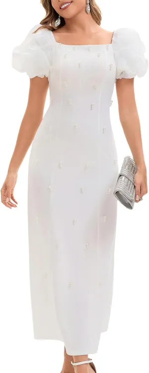 Women's Summer Club & Night Out Dresses Elegant Evening Party Cocktail Sexy Ruched Prom Wedding Guest Maxi Dress