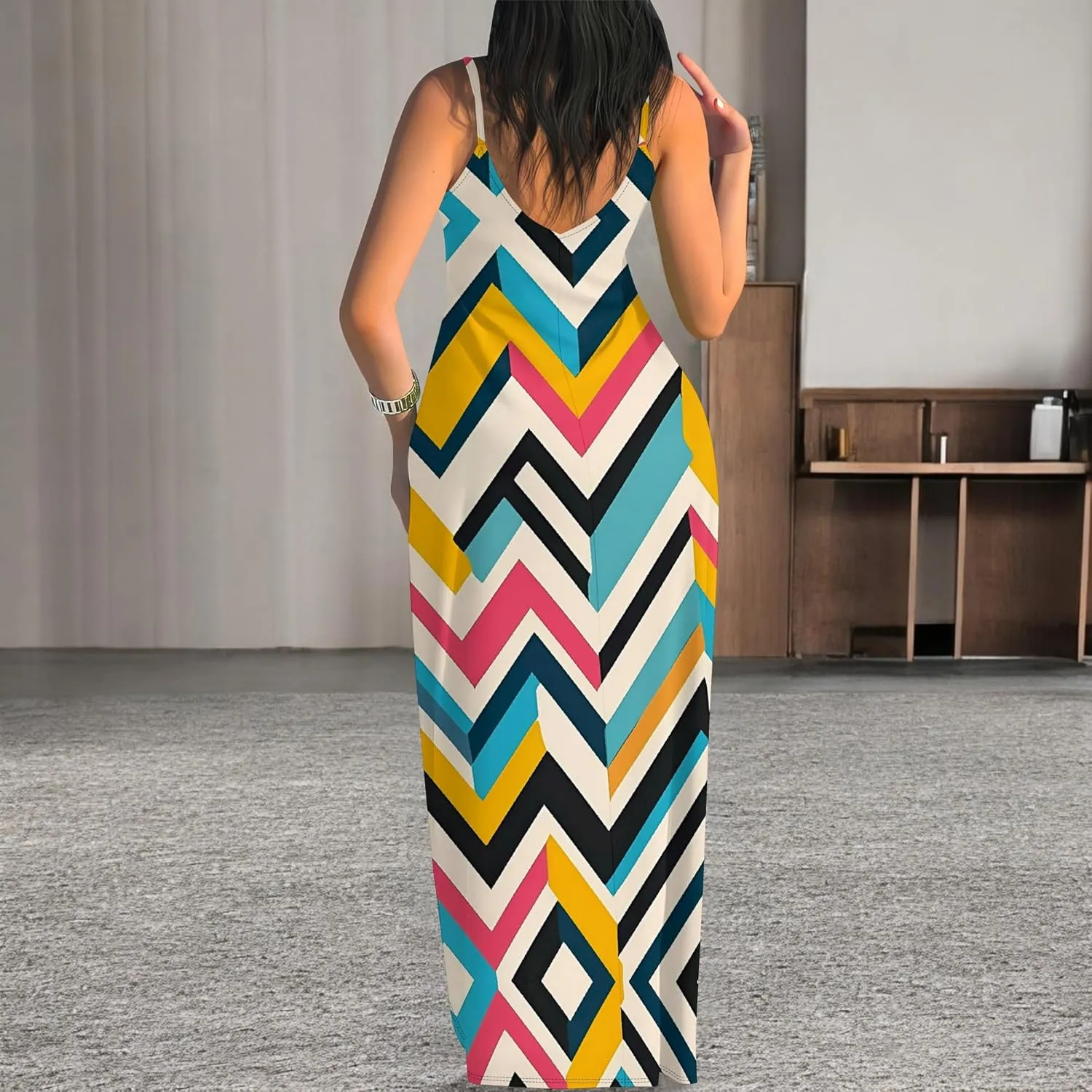 Women's Summer Maxi Dress Long Dress Casual Boho Slip Sexy Slim Sleeveless Spaghetti Strap Tiered Beach Sun Dresses