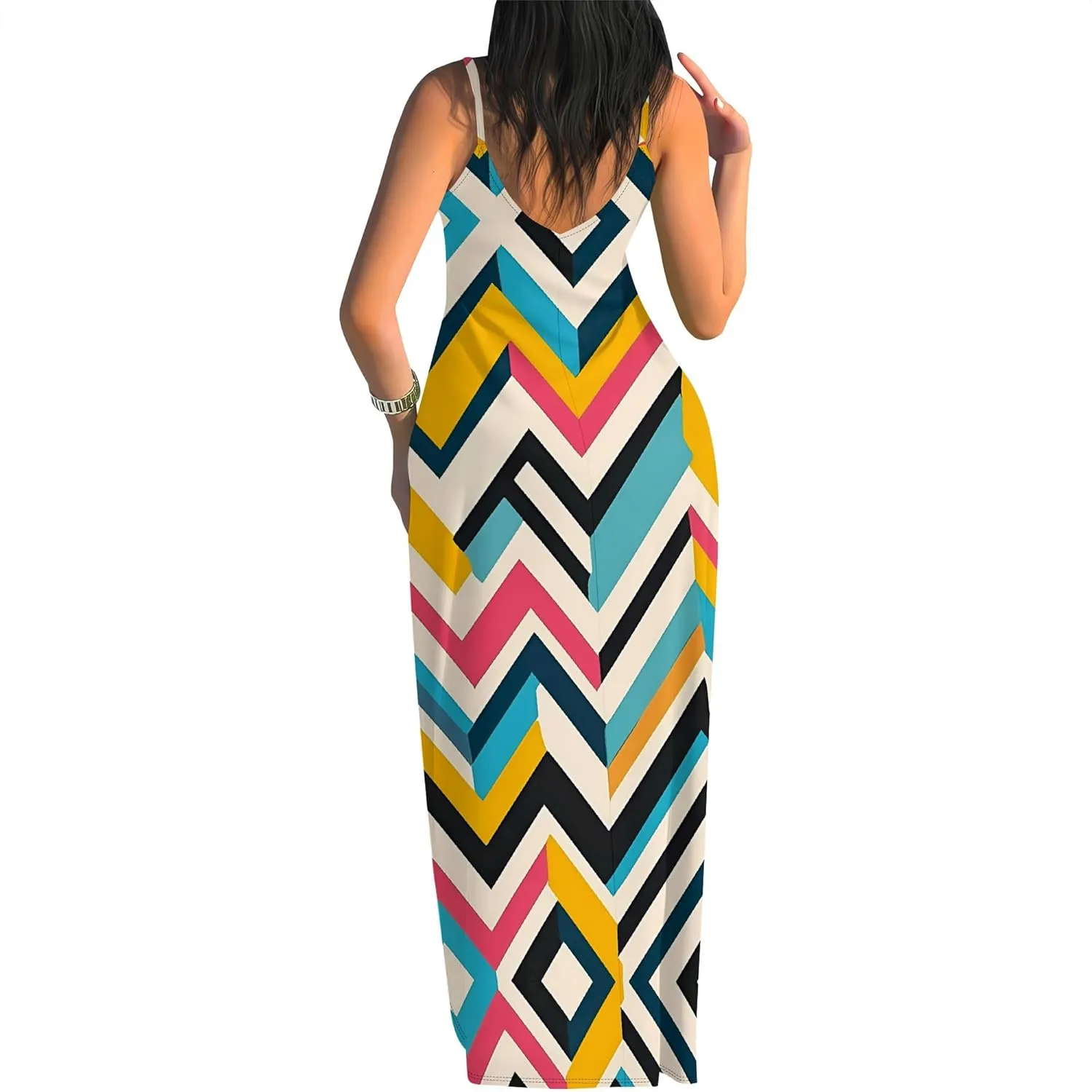 Women's Summer Maxi Dress Long Dress Casual Boho Slip Sexy Slim Sleeveless Spaghetti Strap Tiered Beach Sun Dresses
