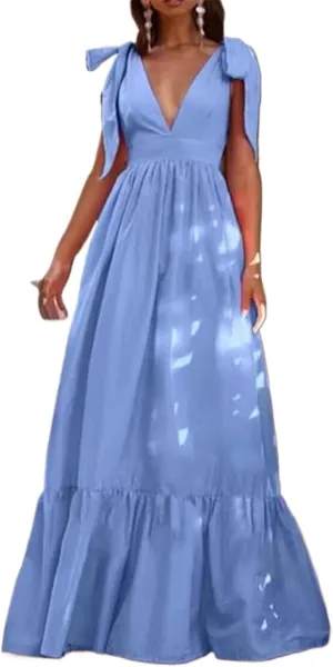 Womens Summer Sleeveless Maxi Dresses Casual Beach Smocked Tiered Long Dress Sundresses