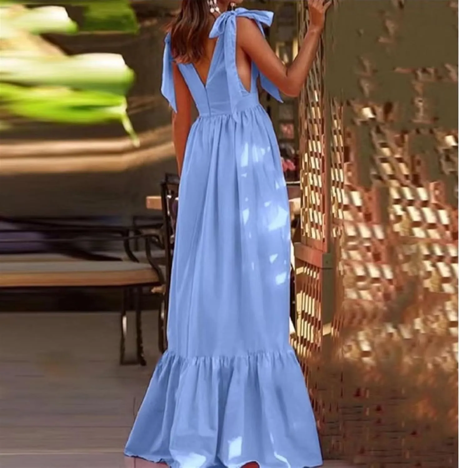 Womens Summer Sleeveless Maxi Dresses Casual Beach Smocked Tiered Long Dress Sundresses