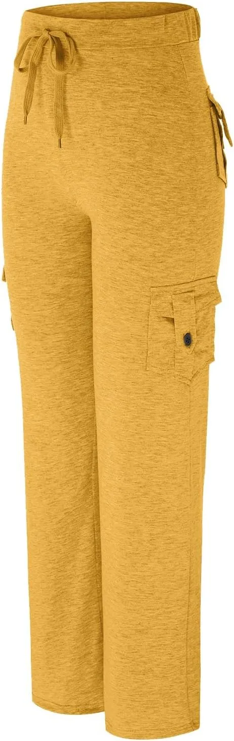Yoga Flare Leggings for Women High Waisted Workout Cargo Pants with Pockets Maternity Sweatpants Joggers