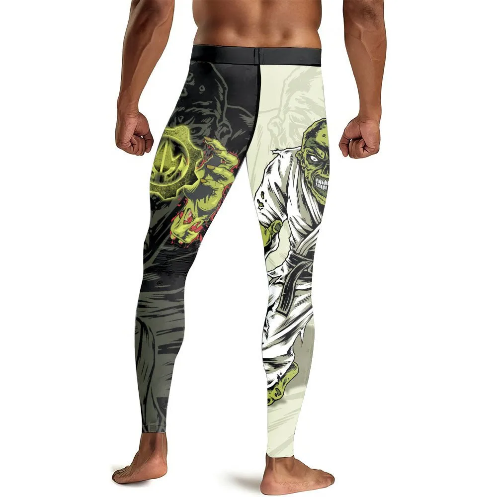 Zombie Knew Jiu Jitsu Men's Compression Leggings
