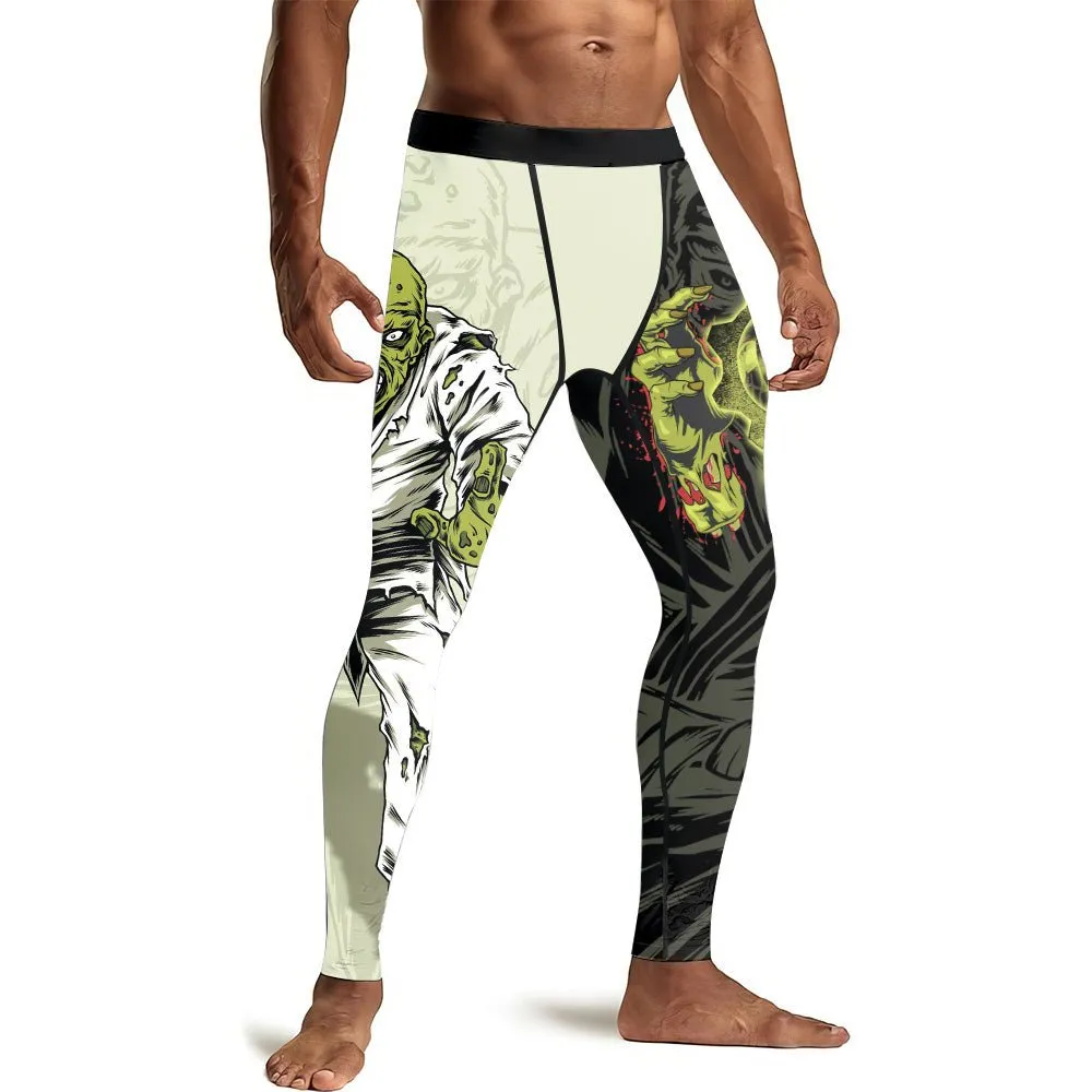 Zombie Knew Jiu Jitsu Men's Compression Leggings